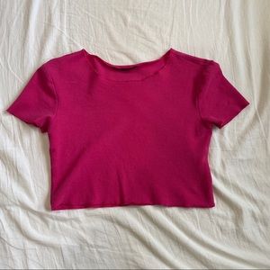 Zara hot pink crop top